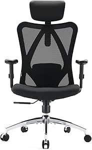SIHOO M18 Silla Ergonómica de Oficina — Silla de escritorio con soporte lumbar ajustable y respaldo de malla transpirable